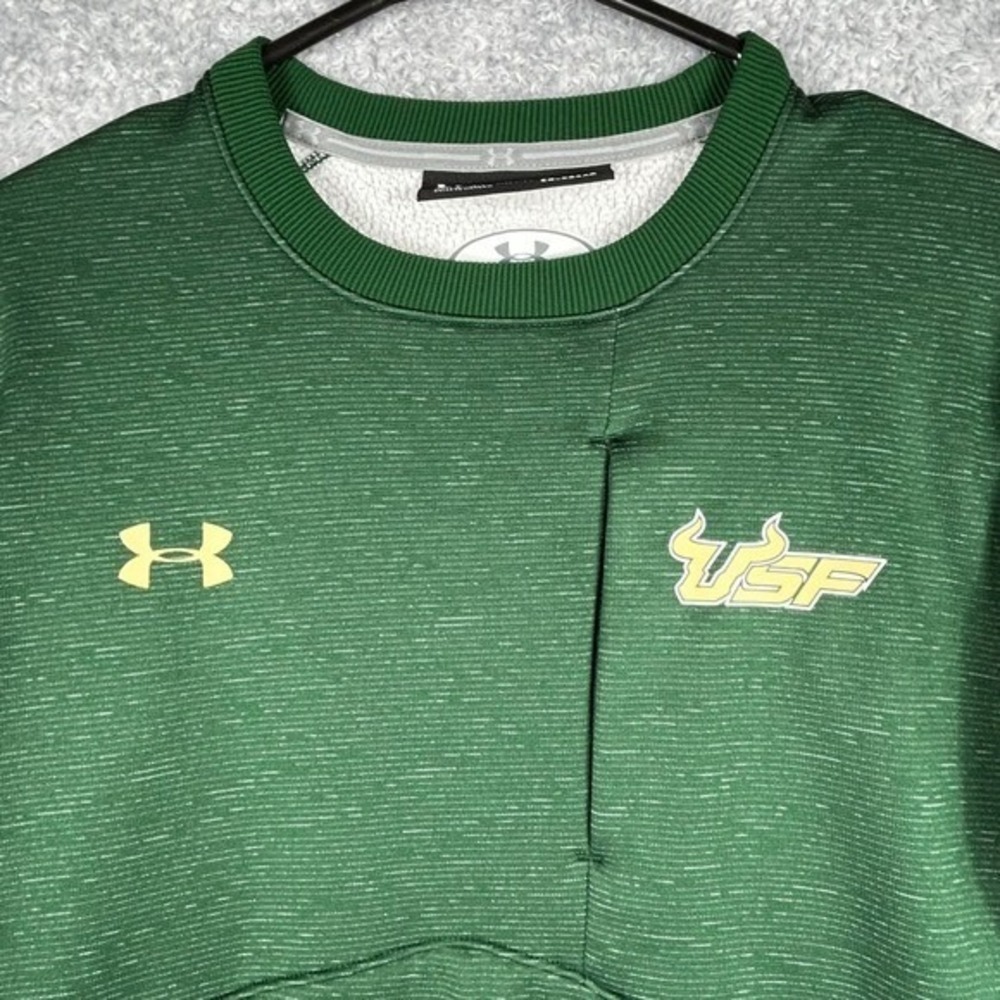 Under Armour USF Bulls Green Crewneck Sweatshirt Pullover‎ Size Small - Picture 3 of 12